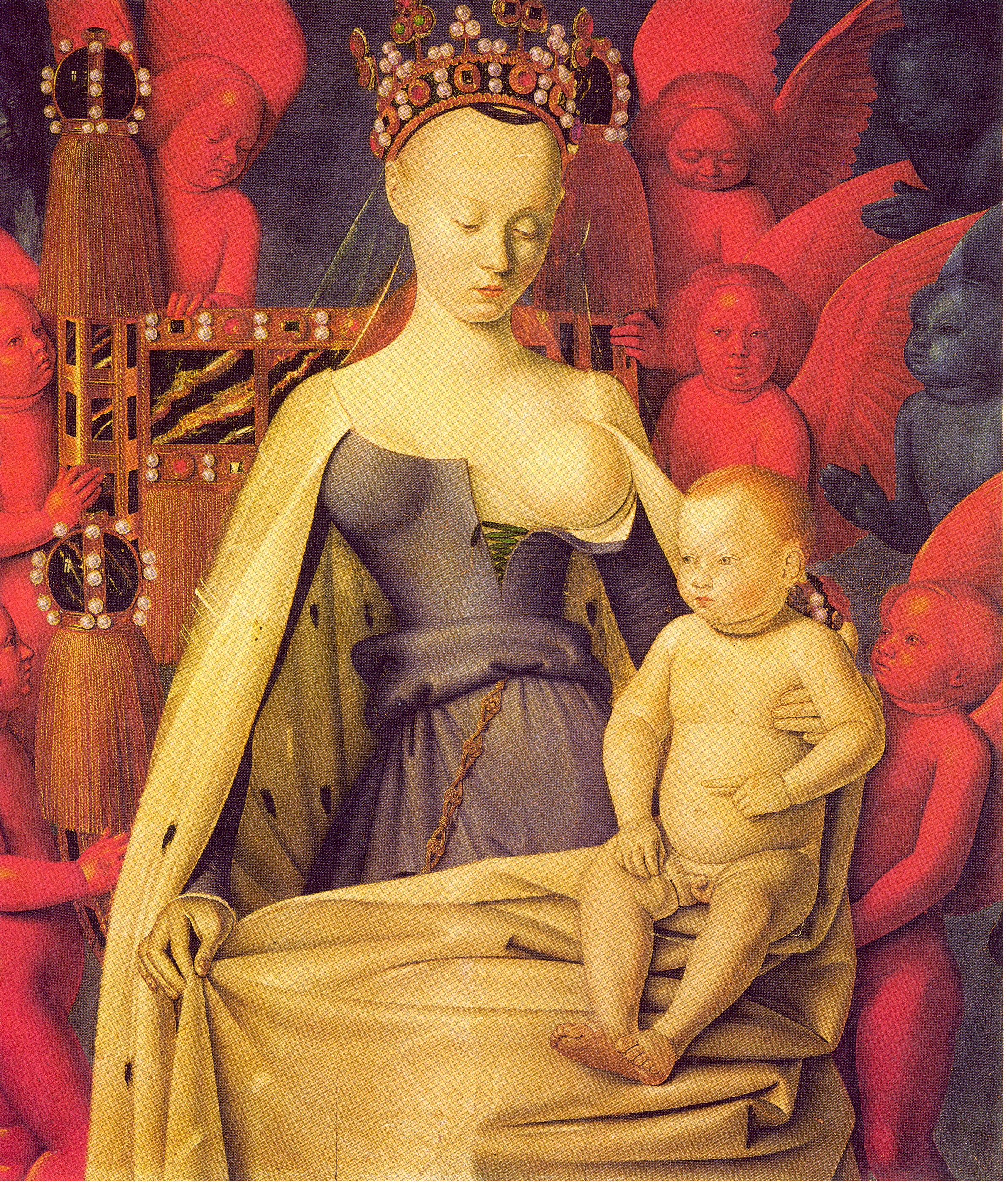 Jean Fouquet - The Virgin surrounded with angels
